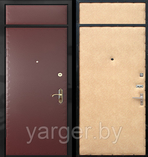 Дверь входная металлическая стальная с верхней вставкой - фото 2 - id-p9181123