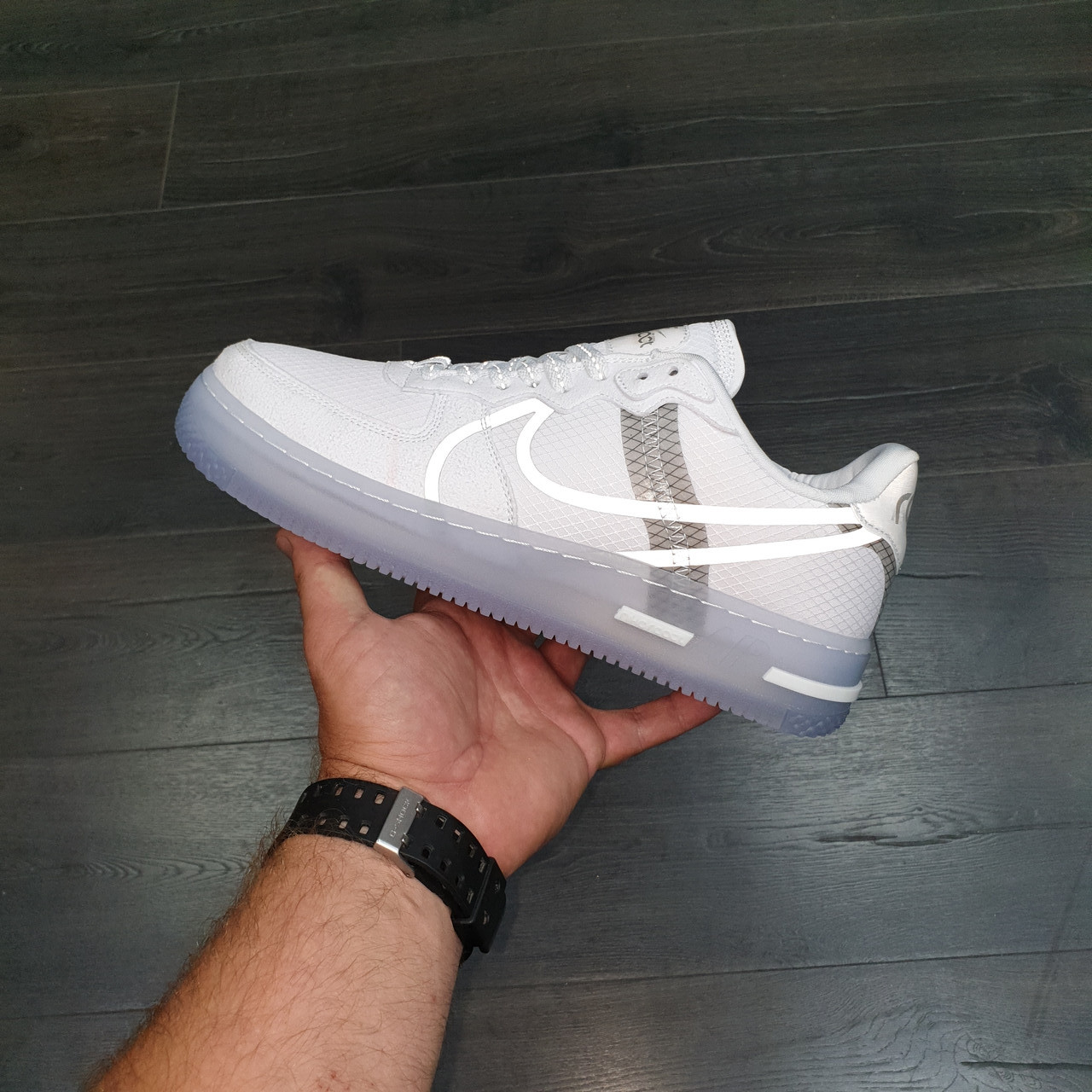Кроссовки Nike Air Force 1 React QS White Light Bone