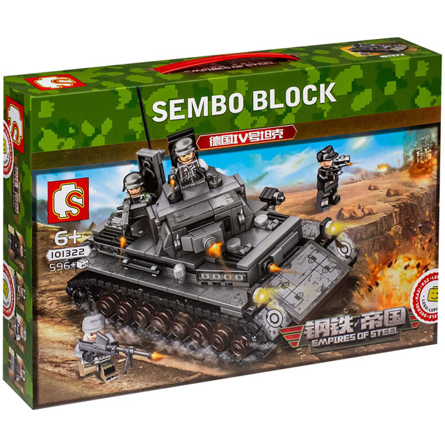 Конструктор Sembo Block 101322 Немецкий Танк IV 596 деталей - фото 4 - id-p131266202