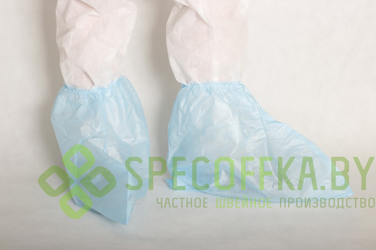 Бахилы высокие на резинках и завязках 45 - 50 см , 40 - 45 г/м2