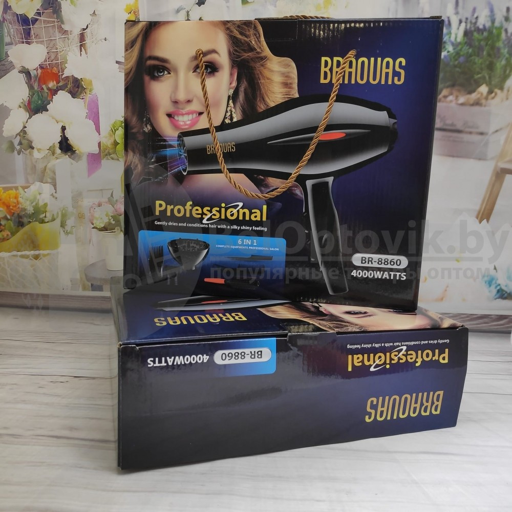 Профессиональный фен для сушки и укладки волос Browans Salon Hair Care BR-5003 3000W (3 темп. режима, 2 скорос - фото 2 - id-p131319302