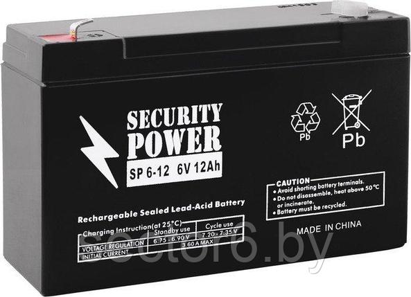 Аккумулятор для ИБП Security Power SP 6-12 F1 (6В/12 А·ч), фото 2