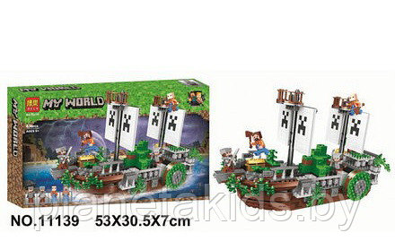 Конструктор Bela 11139 My World Битва на реке (аналог Lego Minecraft) 630 деталей Майнкрафт