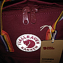 Рюкзак молодежный Kanken Fjallraven Classic rainbow бордовый, фото 6