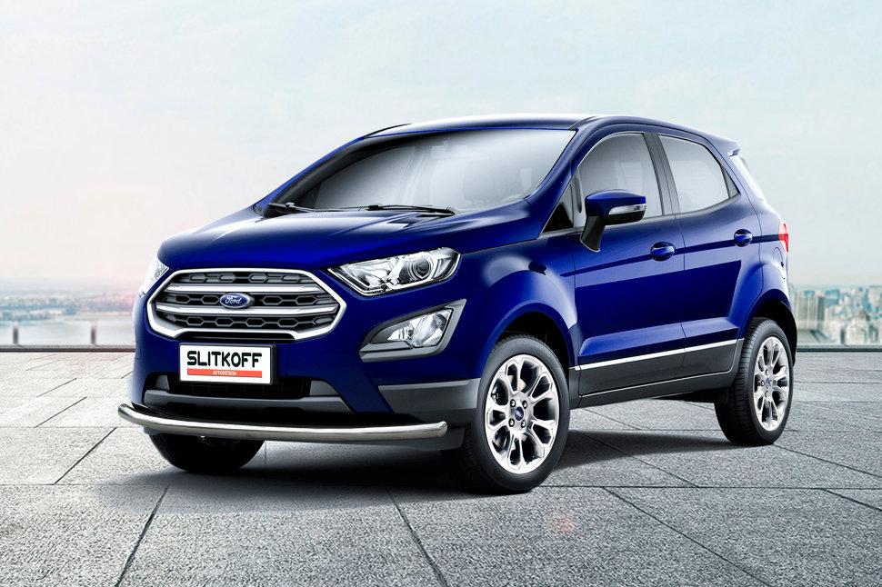 Защита переднего бампера d57 Ford EcoSport (2017)