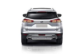 Защита заднего бампера d57 короткая Geely Atlas