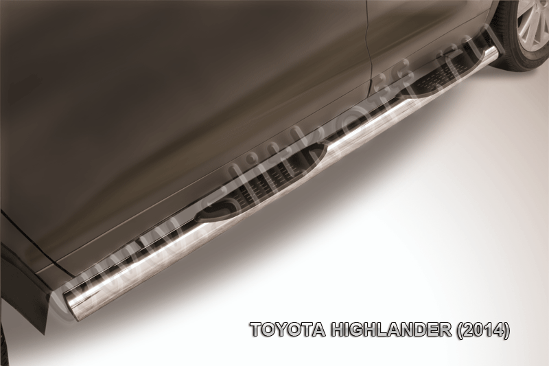 Защита порогов d76 с проступями Toyota Highlander (2014)