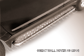 Защита порогов d57 с листом усиленная Great Wall Hover H3 (2014)