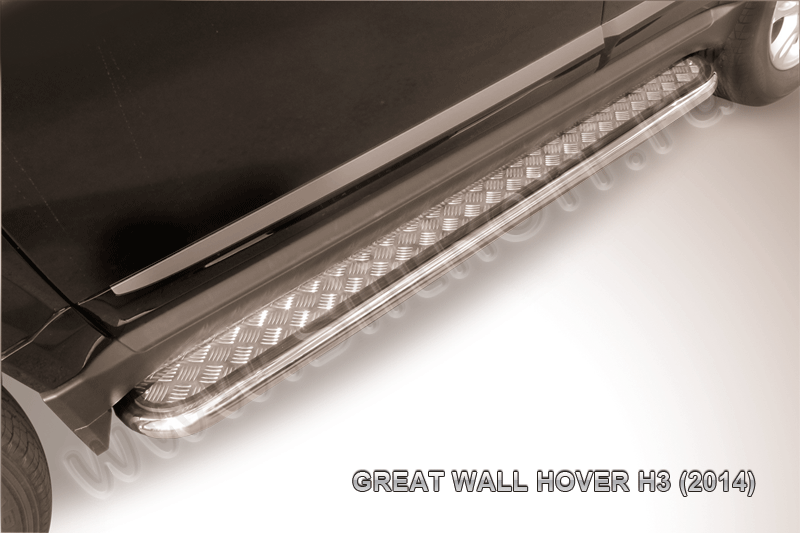 Защита порогов d57 с листом усиленная Great Wall Hover H3 (2014) - фото 1 - id-p131411455