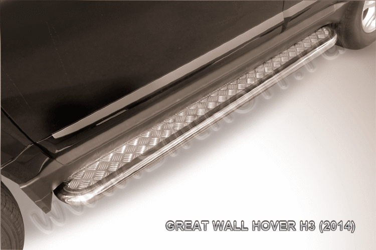 Защита порогов d57 с листом усиленная Great Wall Hover H3 (2014) - фото 2 - id-p131411455