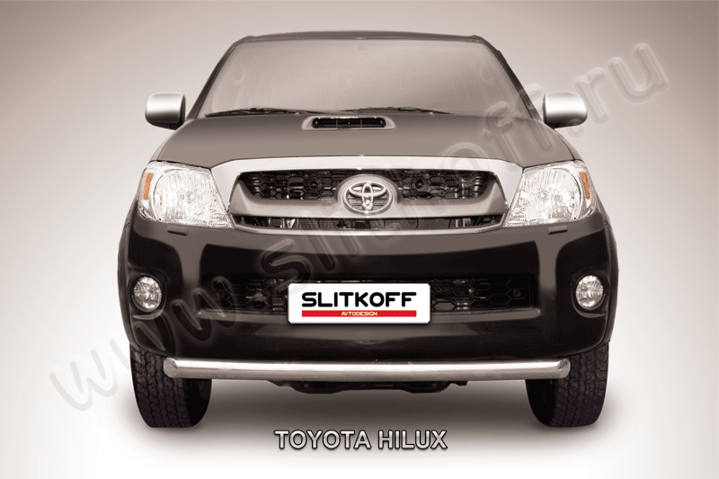 Защита переднего бампера d57 радиусная Toyota Hilux (2011) рестайлинг - фото 1 - id-p131412458