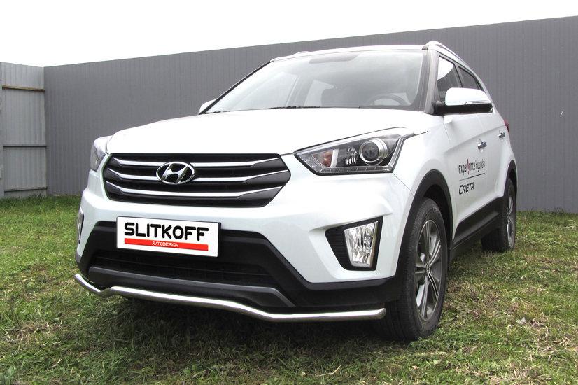 Защита переднего бампера d42 "Волна" Hyundai CRETA 4WD 2016