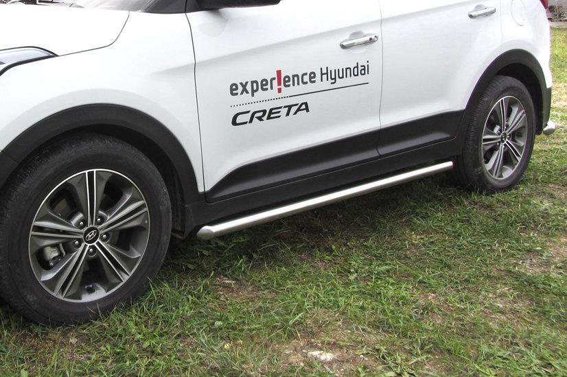 Защита порогов d57 труба Hyundai CRETA 4WD 2016 - фото 2 - id-p131411514