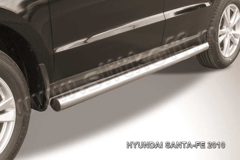 Защита порогов d76 труба Hyundai Santa Fe (2010) - фото 1 - id-p131411566