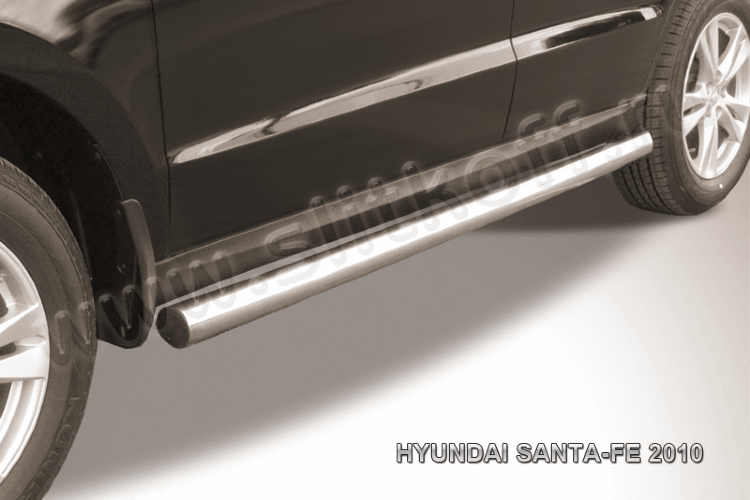 Защита порогов d76 труба Hyundai Santa Fe (2010) - фото 2 - id-p131411566