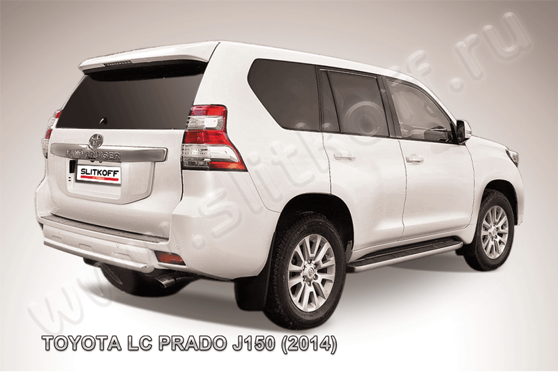 Защита заднего бампера d57 короткая Toyota Land Cruiser Prado (2014)