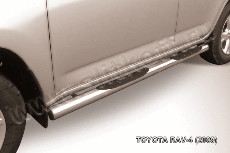 Защита порогов d76 с проступями Toyota RAV4 (2009) - фото 2 - id-p131412579