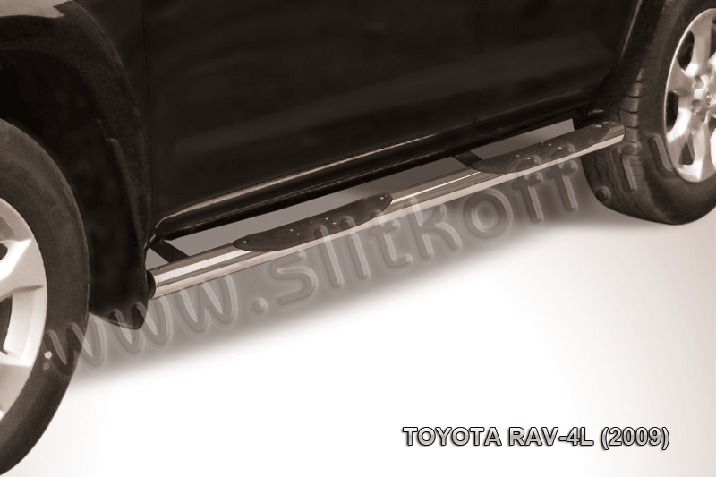 Защита порогов d76 с проступями Toyota RAV4 L (2009) - фото 1 - id-p131412599