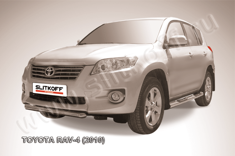 Защита переднего бампера d57 короткая Toyota RAV-4 (2010)