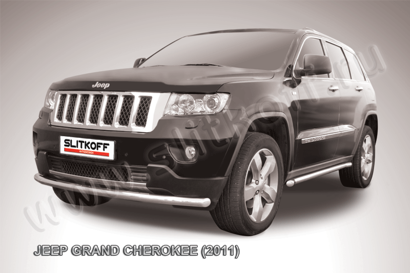 Защита переднего бампера d57 радиусная JEEP Grand Cherokee (2011)