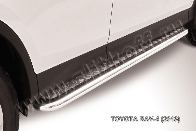 Защита порогов d57 с листом усиленная Toyota RAV-4 (2013)