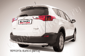 Защита заднего бампера d57 радиусная Toyota RAV-4 (2013)