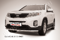 Защита переднего бампера d57 радиусная KIA Sorento (2013)