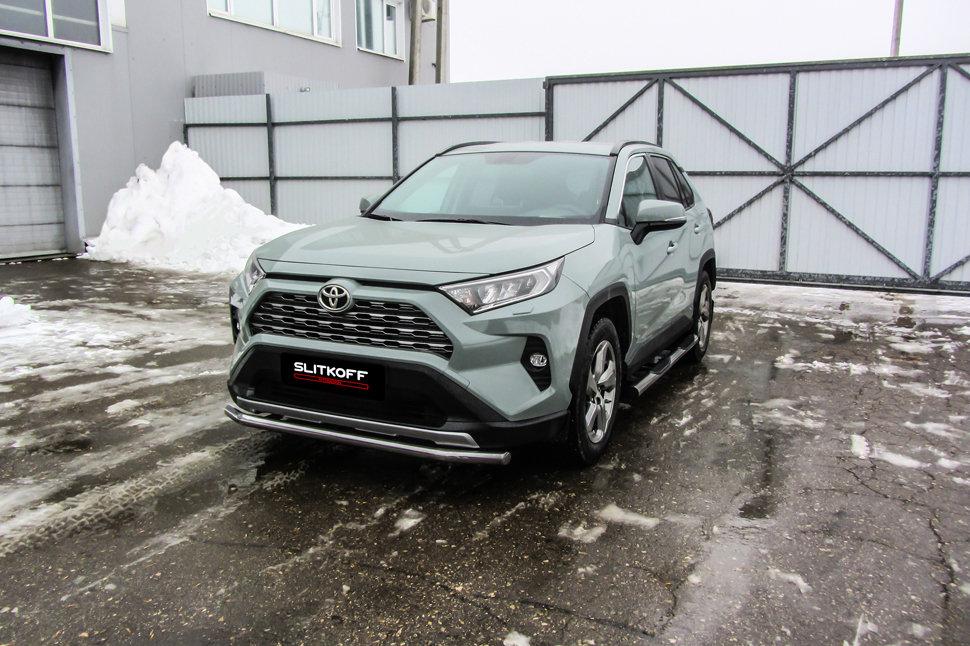 Защита переднего бампера d57 TOYOTA RAV-4 (2019)