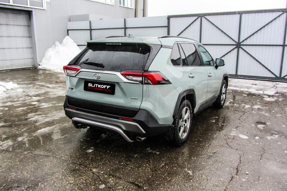 Защита заднего бампера d57 "cкоба" TOYOTA RAV-4 (2019)