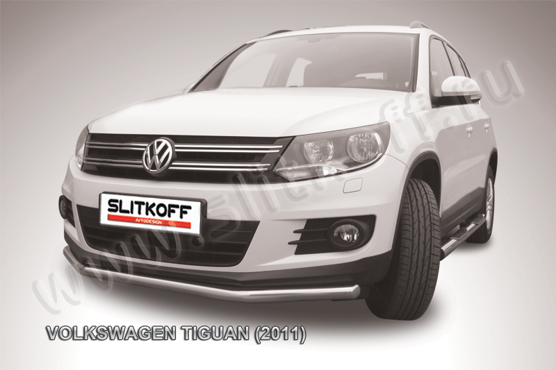 Защита переднего бампера d57 Volkswagen Tiguan (2011)