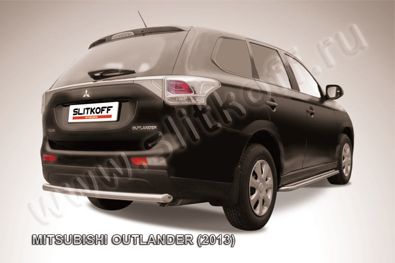 Защита заднего бампера d57  короткая Mitsubishi Outlander (2013)