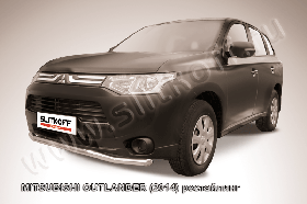 Защита порогов d76 с проступями Mitsubishi Outlander (2014)