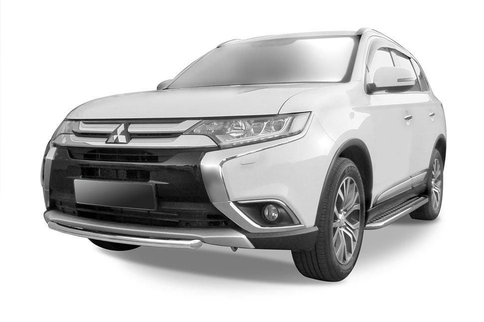 Защита переднего бампера d57 короткая Mitsubishi Outlander (2015)