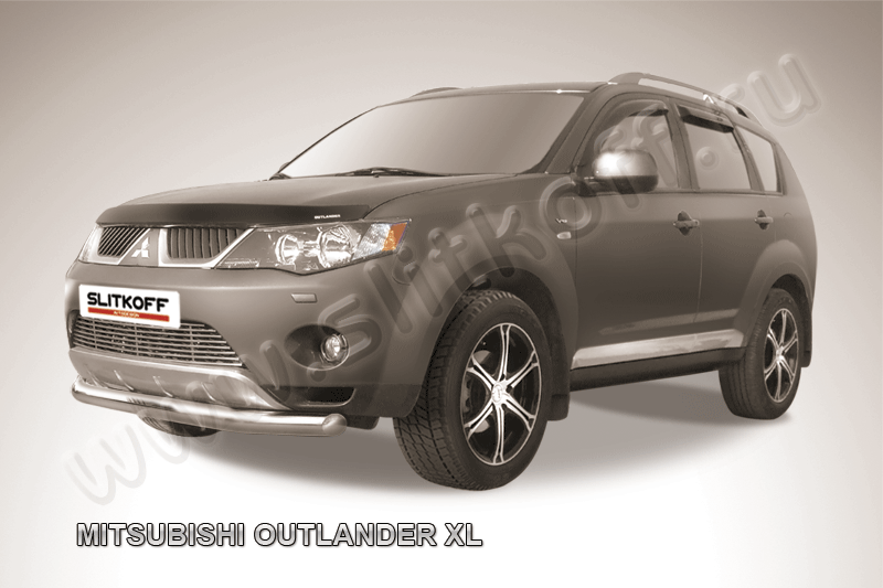 Защита переднего бампера d76 Mitsubishi Outlander XL (до 2010)