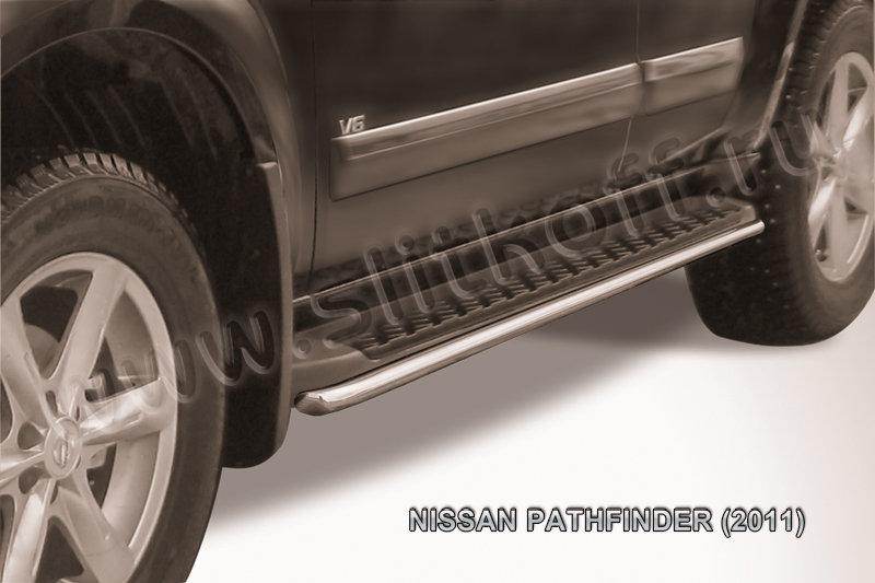 Защита штатного порога d42 Nissan Pathfinder (2011)