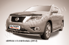 Защита переднего бампера d57 радиусная Nissan Pathfinder (2014)