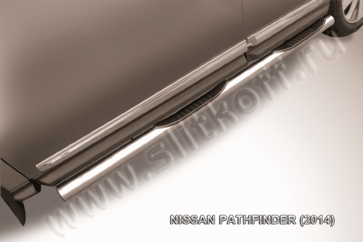 Защита порогов d76 с проступями Nissan Pathfinder (2014) - фото 2 - id-p131411948