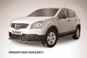 Защита переднего бампера d57 длинная Nissan QASHQAI (2007)