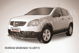 Защита переднего бампера d57 длинная Nissan QASHQAI +2 (2011)