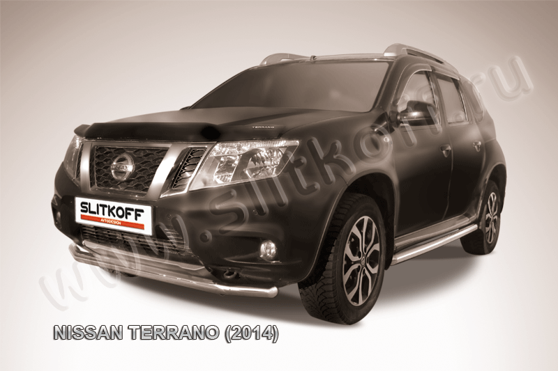 Защита переднего d57 бампера Nissan Terrano (2014) - фото 1 - id-p131412062