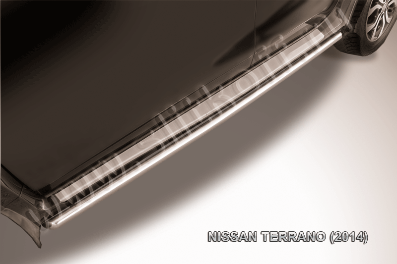 Защита порогов d42 труба Nissan Terrano (2014) - фото 1 - id-p131412065