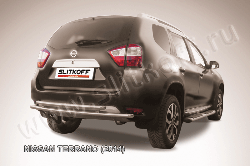 Защита заднего бампера d42+d42 двойная Nissan Terrano (2014)