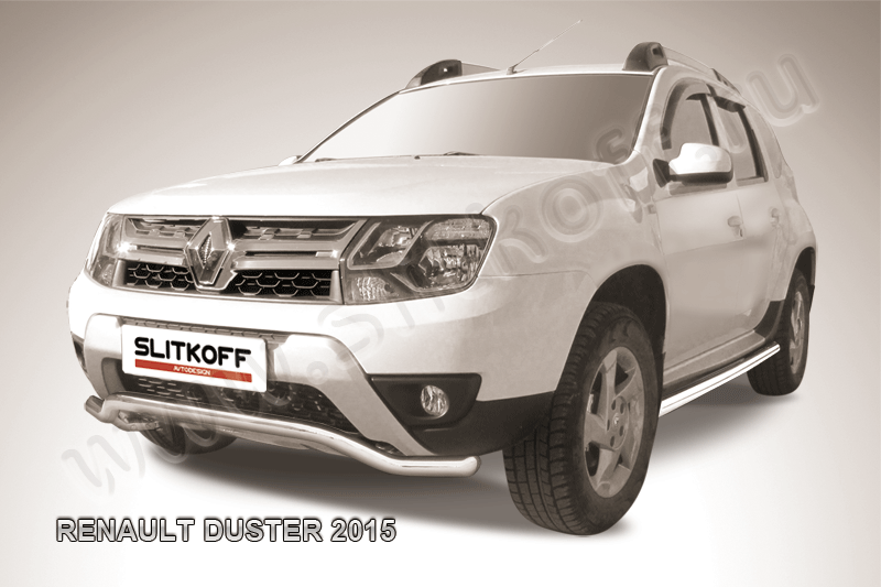 Защита переднего d57 бампера "волна" Renault Duster (2015)