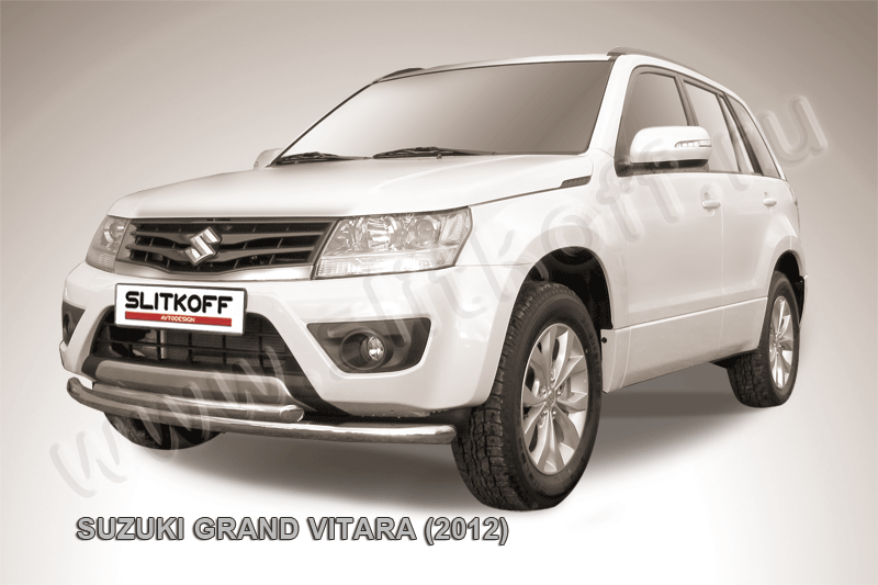 Защита переднего бампера d57+d57 двойная Suzuki Grand Vitara  (2012)