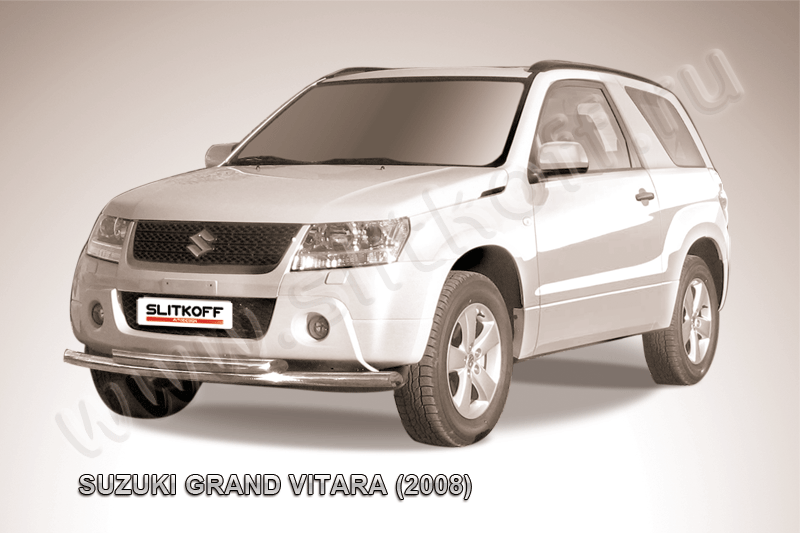 Защита переднего бампера d57+d57 двойная Suzuki Grand Vitara (трехдверная 2008)