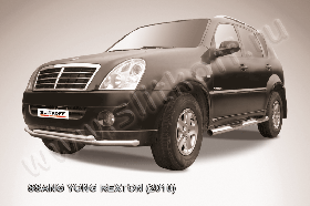 Защита переднего бампера d57+d57 двойная SsangYong REXTON (2010)