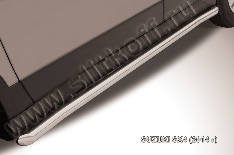 Защита порогов d57 с гибами Suzuki SX-4 (2014)