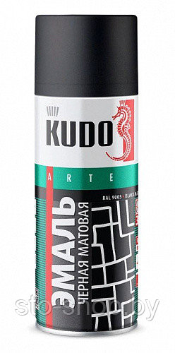 Эмаль алкидная универсальная черная матовая 520мл KUDO
