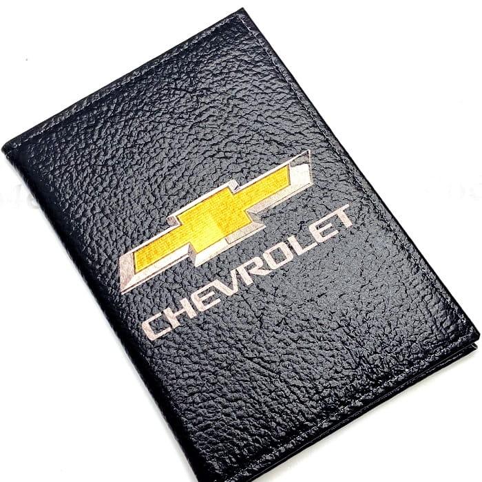 Обложка для автодокументов «Chevrolet» натуральная кожа