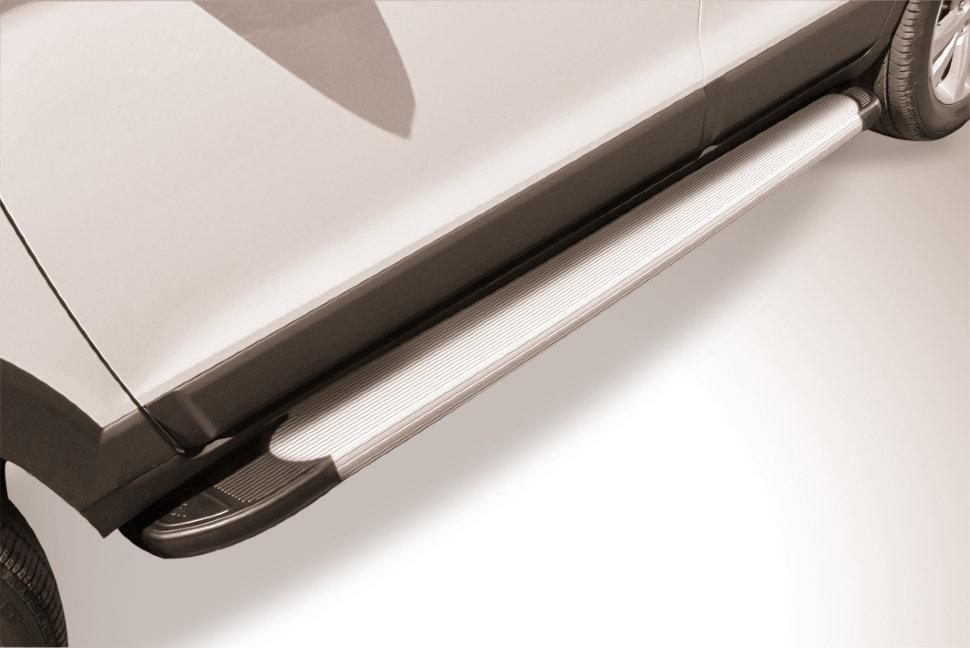 Пороги алюминиевые "Optima Silver" на Chevrolet Captiva (2013) - фото 1 - id-p131425118